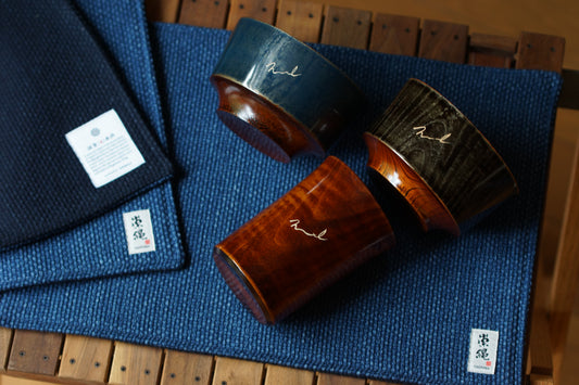 刺し子膳敷物　　　　　　  湖鏡-kokyou-